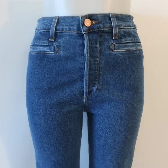 NWT Women Doen (Item- 37) Blue Rousseau Wash High-Rise Button-Fly Nikita Jean 27 - Picture 7 of 13